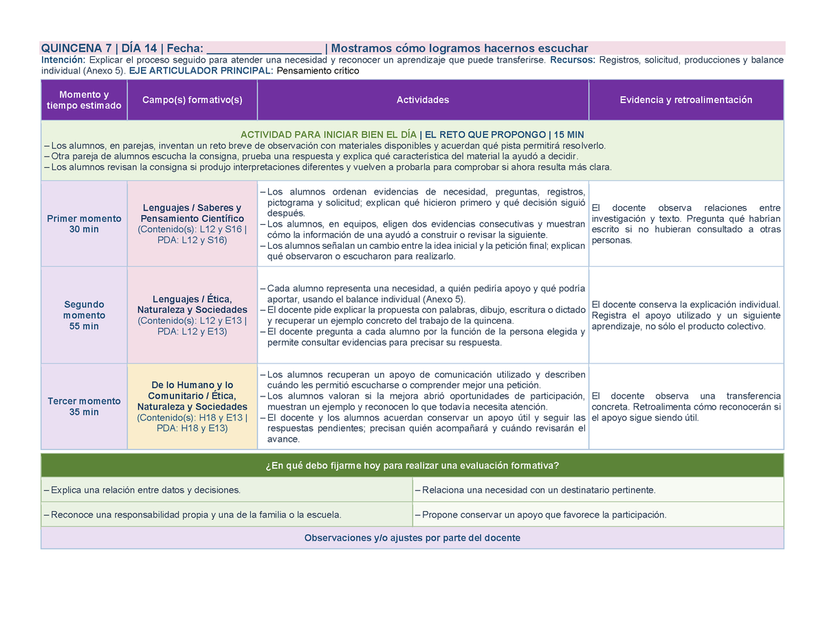 PLANEACIÓN 1° Primaria Segundo Periodo (Dic, Ene, Feb, Mar) ✏️Editable en Word