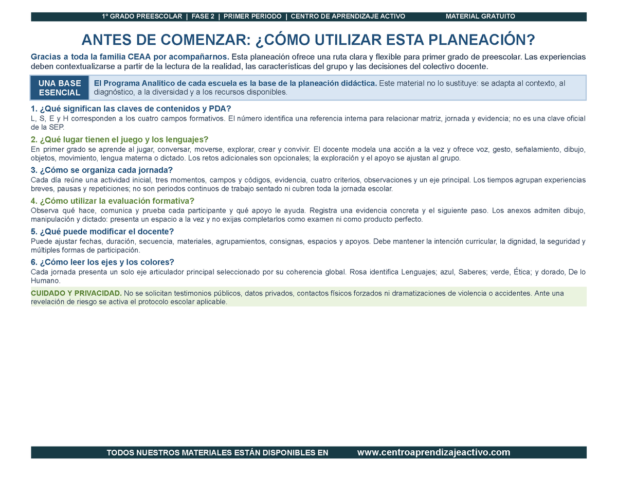 PLANEACIÓN 1° ⭐Preescolar Primer Periodo (Sep, Oct, Nov) en 🎁PDF