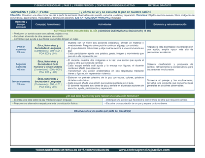 PLANEACIÓN 1° ⭐Preescolar Primer Periodo (Sep, Oct, Nov) en 🎁PDF