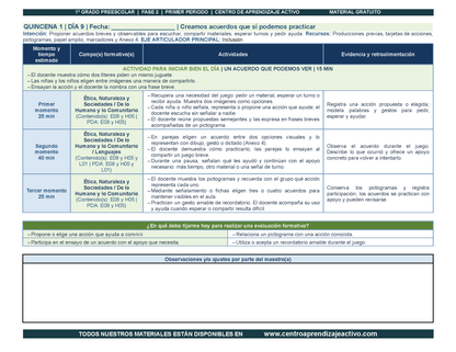 PLANEACIÓN 1° ⭐Preescolar Primer Periodo (Sep, Oct, Nov) en 🎁PDF