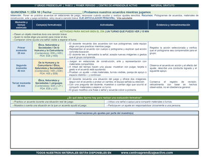 PLANEACIÓN 1° ⭐Preescolar Primer Periodo (Sep, Oct, Nov) en 🎁PDF