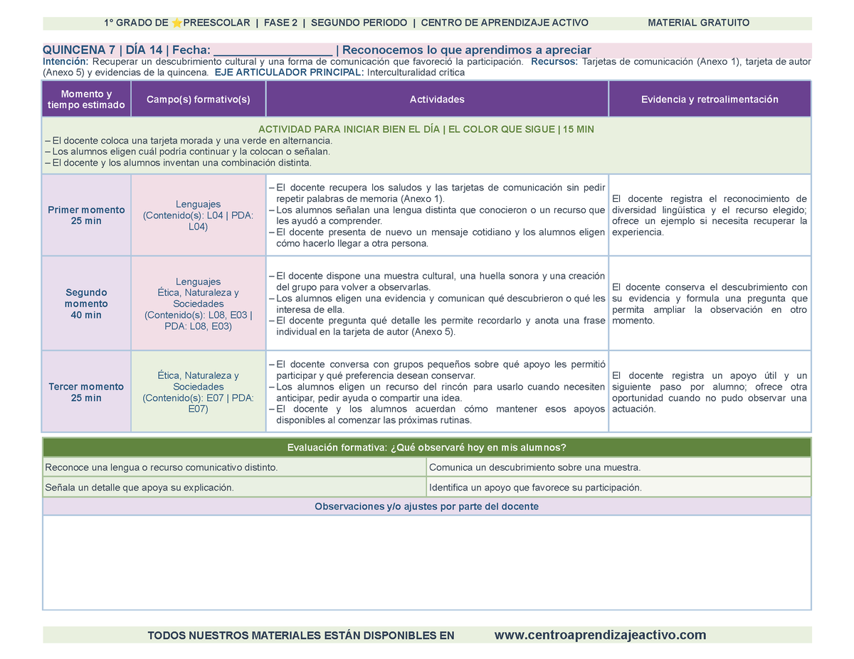 PLANEACIÓN 1° ⭐Preescolar Segundo Periodo (Dic, Ene, Feb, Mar) en 🎁PDF