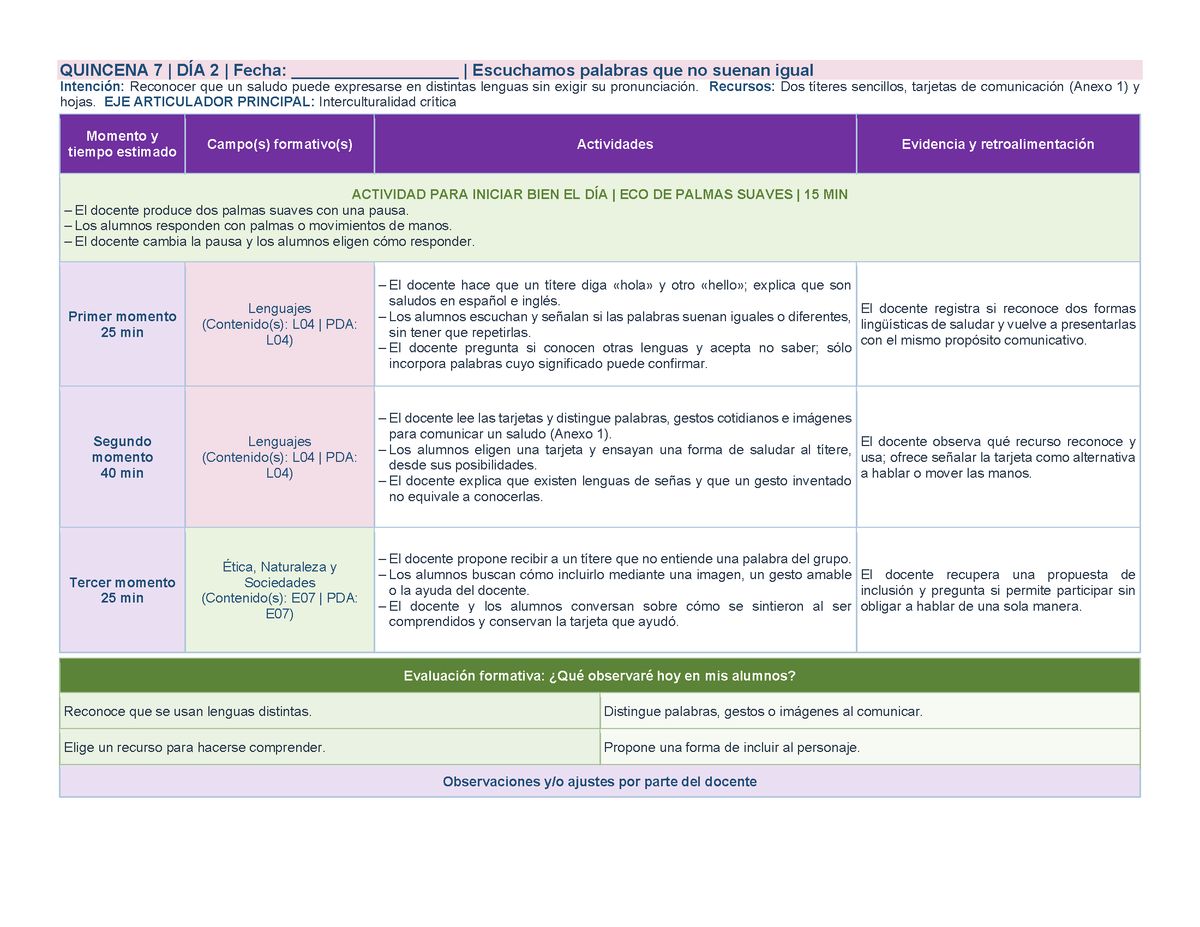 PLANEACIÓN 1° ⭐Preescolar Segundo Periodo (Dic, Ene, Feb, Mar) ✏️Editable en Word
