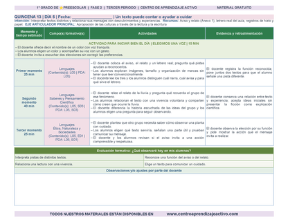 PLANEACIÓN 1° ⭐Preescolar Tercer Periodo (Abr, May, Jun, Jul) en 🎁PDF