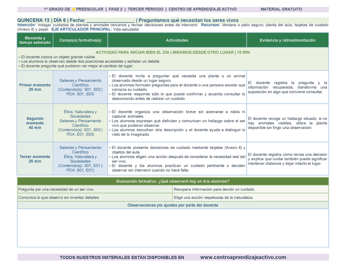 PLANEACIÓN 1° ⭐Preescolar Tercer Periodo (Abr, May, Jun, Jul) en 🎁PDF