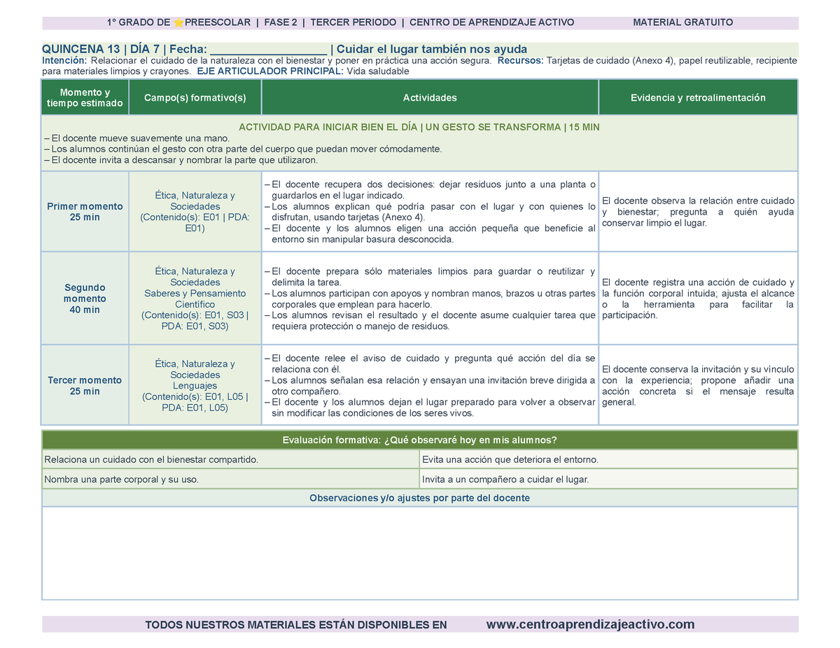 PLANEACIÓN 1° ⭐Preescolar Tercer Periodo (Abr, May, Jun, Jul) en 🎁PDF