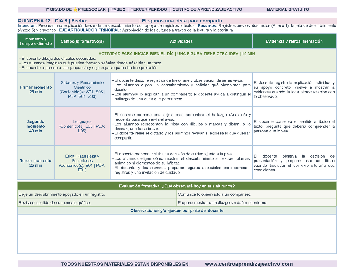 PLANEACIÓN 1° ⭐Preescolar Tercer Periodo (Abr, May, Jun, Jul) en 🎁PDF