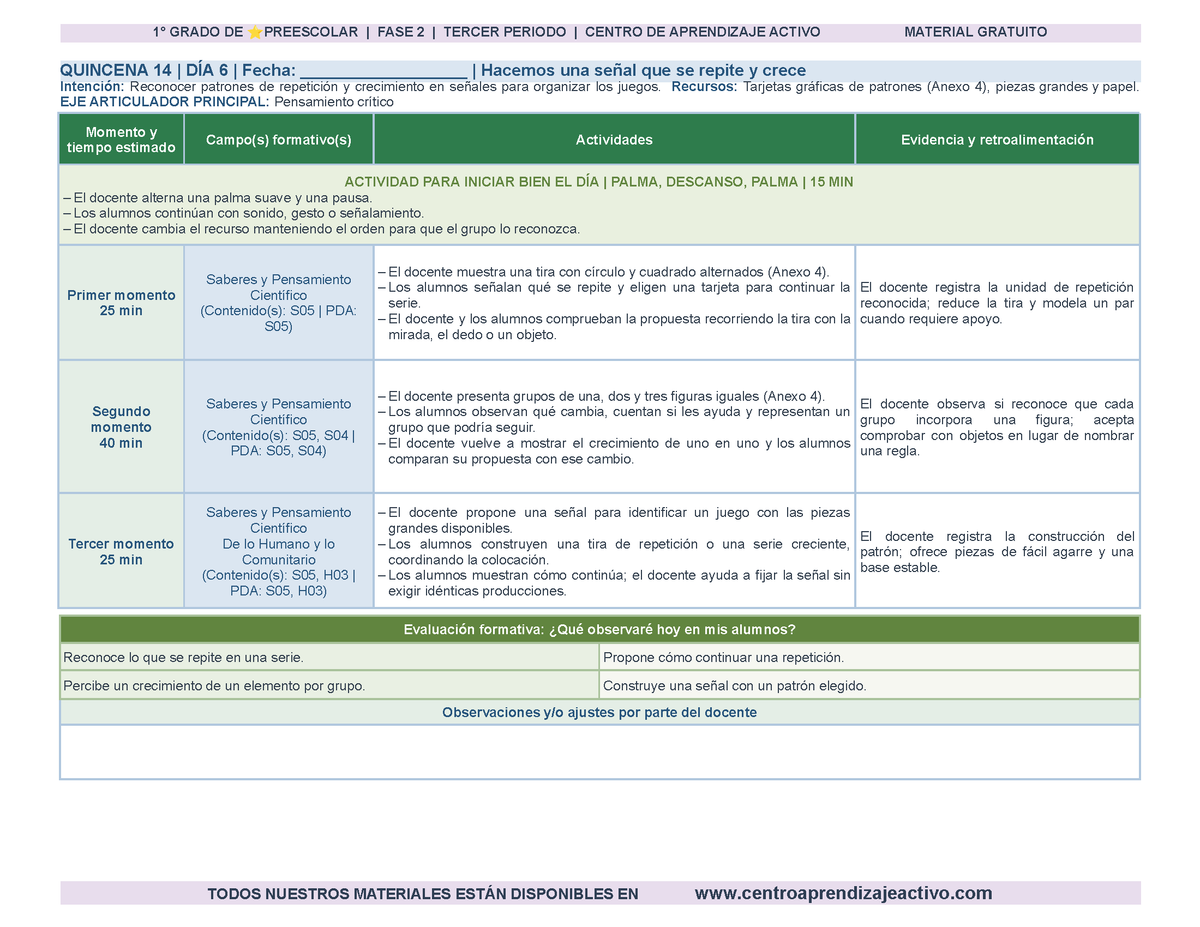PLANEACIÓN 1° ⭐Preescolar Tercer Periodo (Abr, May, Jun, Jul) en 🎁PDF