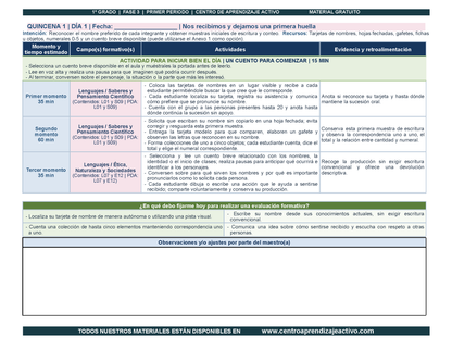 PLANEACIÓN 1° Primaria Primer Periodo (Sep, Oct, Nov) en PDF