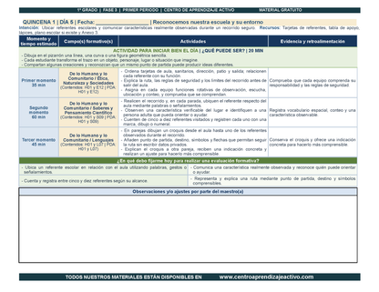PLANEACIÓN 1° Primaria Primer Periodo (Sep, Oct, Nov) en PDF