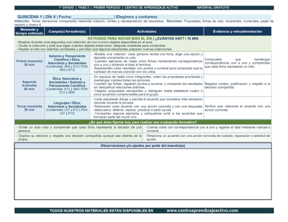 PLANEACIÓN 1° Primaria Primer Periodo (Sep, Oct, Nov) en PDF