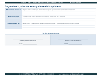 PLANEACIÓN 1° Primaria Primer Periodo (Sep, Oct, Nov) en PDF