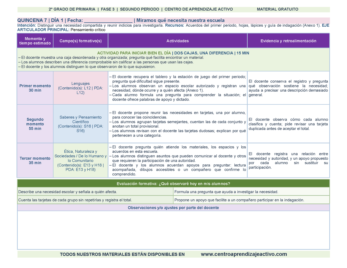 PLANEACIÓN 2° Primaria Segundo Periodo (Dic, Ene, Feb, Mar) en 🎁pdf