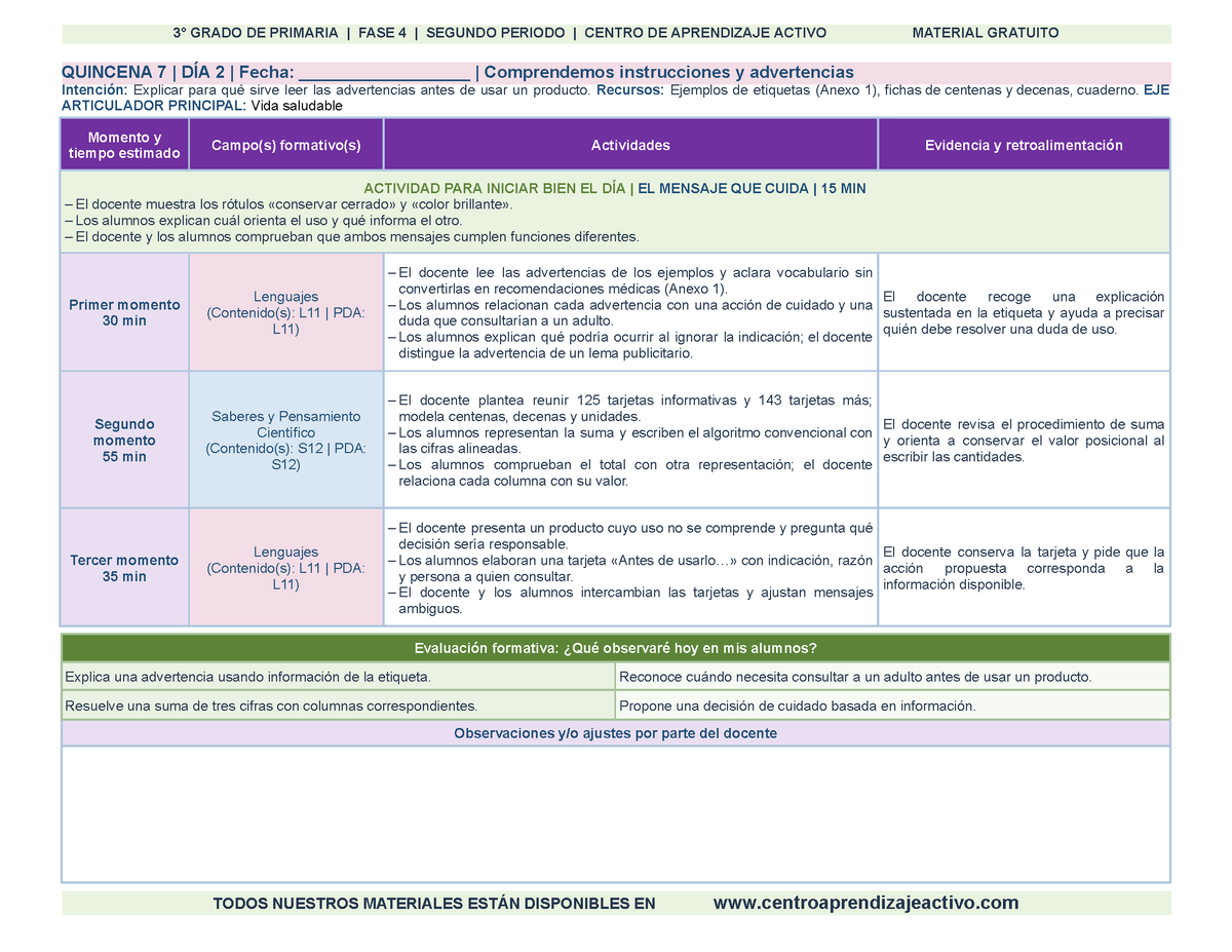 PLANEACIÓN 3° Primaria Segundo Periodo (Dic, Ene, Feb, Mar) en 🎁PDF
