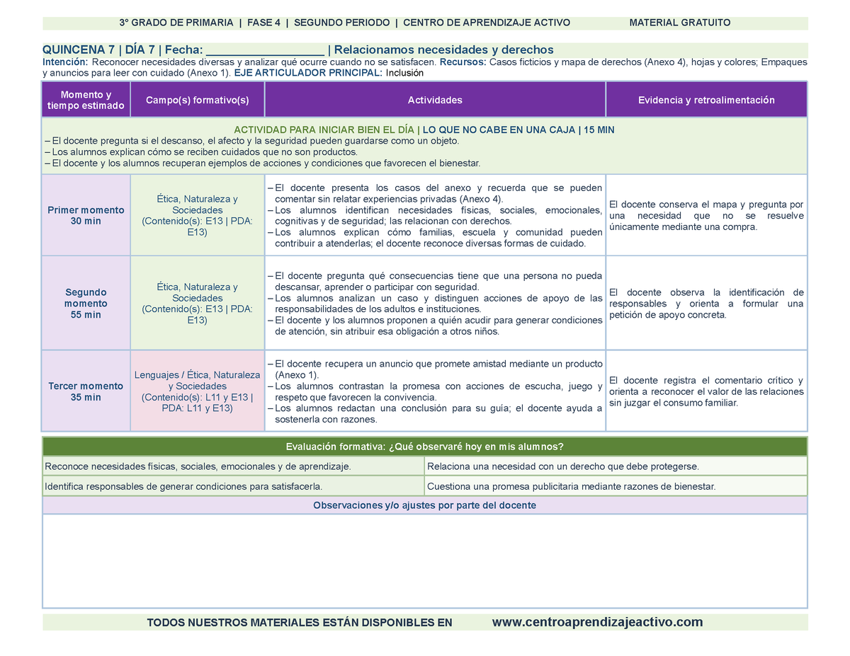 PLANEACIÓN 3° Primaria Segundo Periodo (Dic, Ene, Feb, Mar) en 🎁PDF