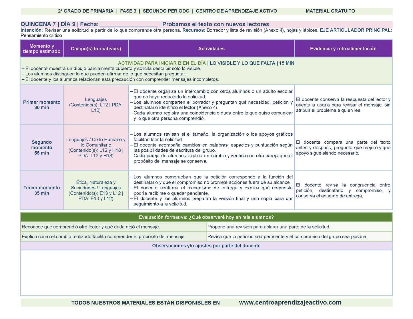 PLANEACIÓN 2° Primaria Segundo Periodo (Dic, Ene, Feb, Mar) en 🎁pdf