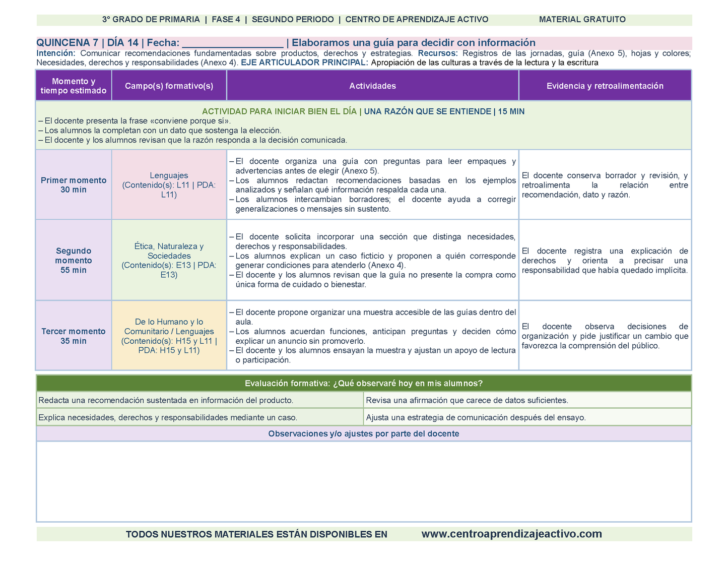 PLANEACIÓN 3° Primaria Segundo Periodo (Dic, Ene, Feb, Mar) en 🎁PDF