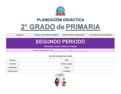 PLANEACIÓN 2° Primaria Segundo Periodo (Dic, Ene, Feb, Mar) ✏️Editable en Word
