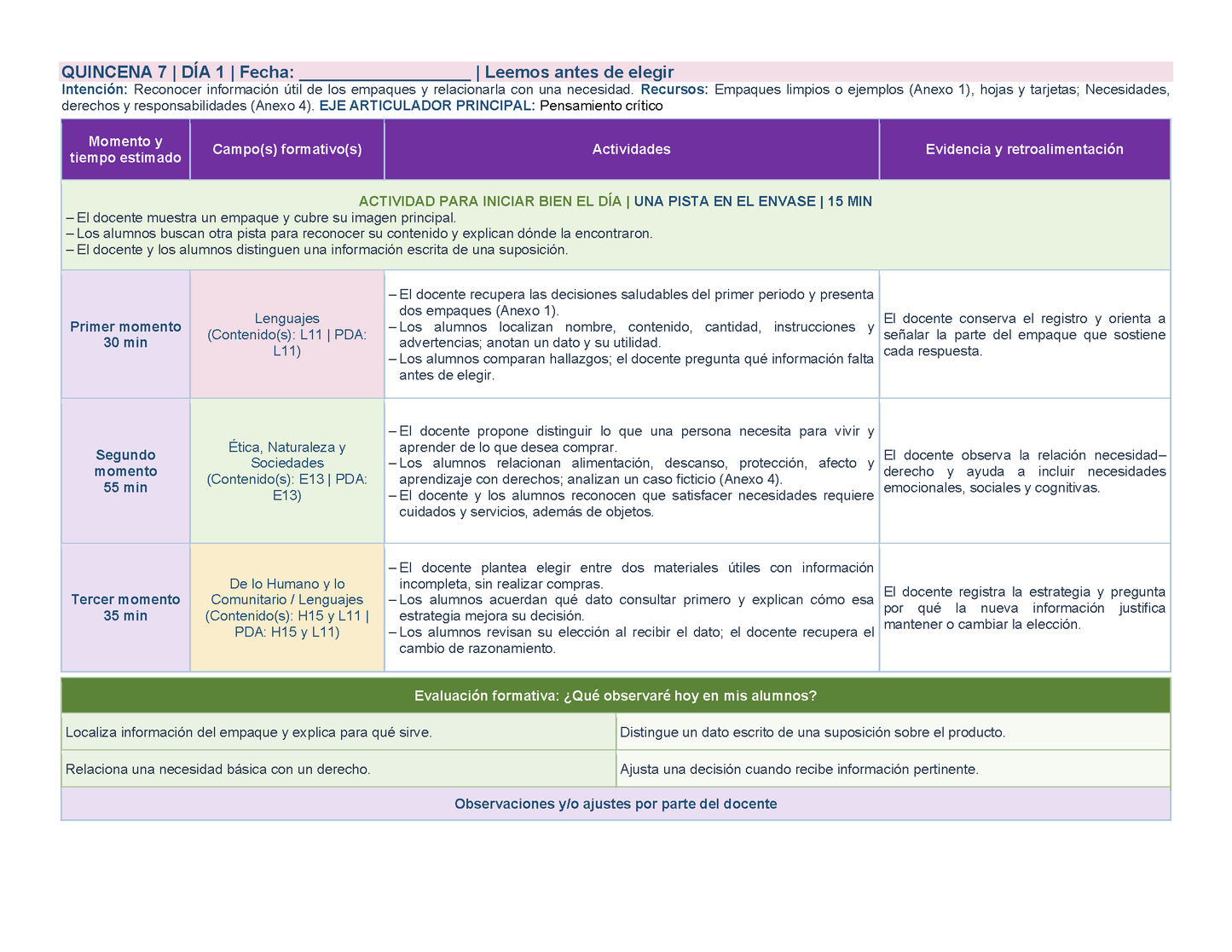 PLANEACIÓN 3° Primaria Segundo Periodo (Dic, Ene, Feb, Mar) ✏️Editable en Word