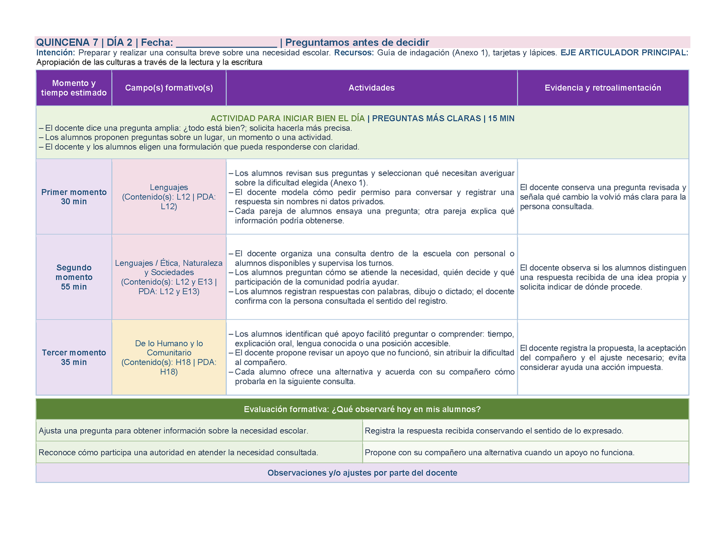 PLANEACIÓN 2° Primaria Segundo Periodo (Dic, Ene, Feb, Mar) ✏️Editable en Word