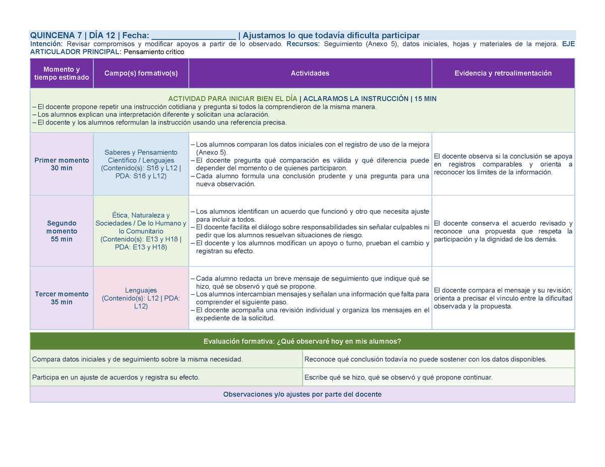 PLANEACIÓN 2° Primaria Segundo Periodo (Dic, Ene, Feb, Mar) ✏️Editable en Word