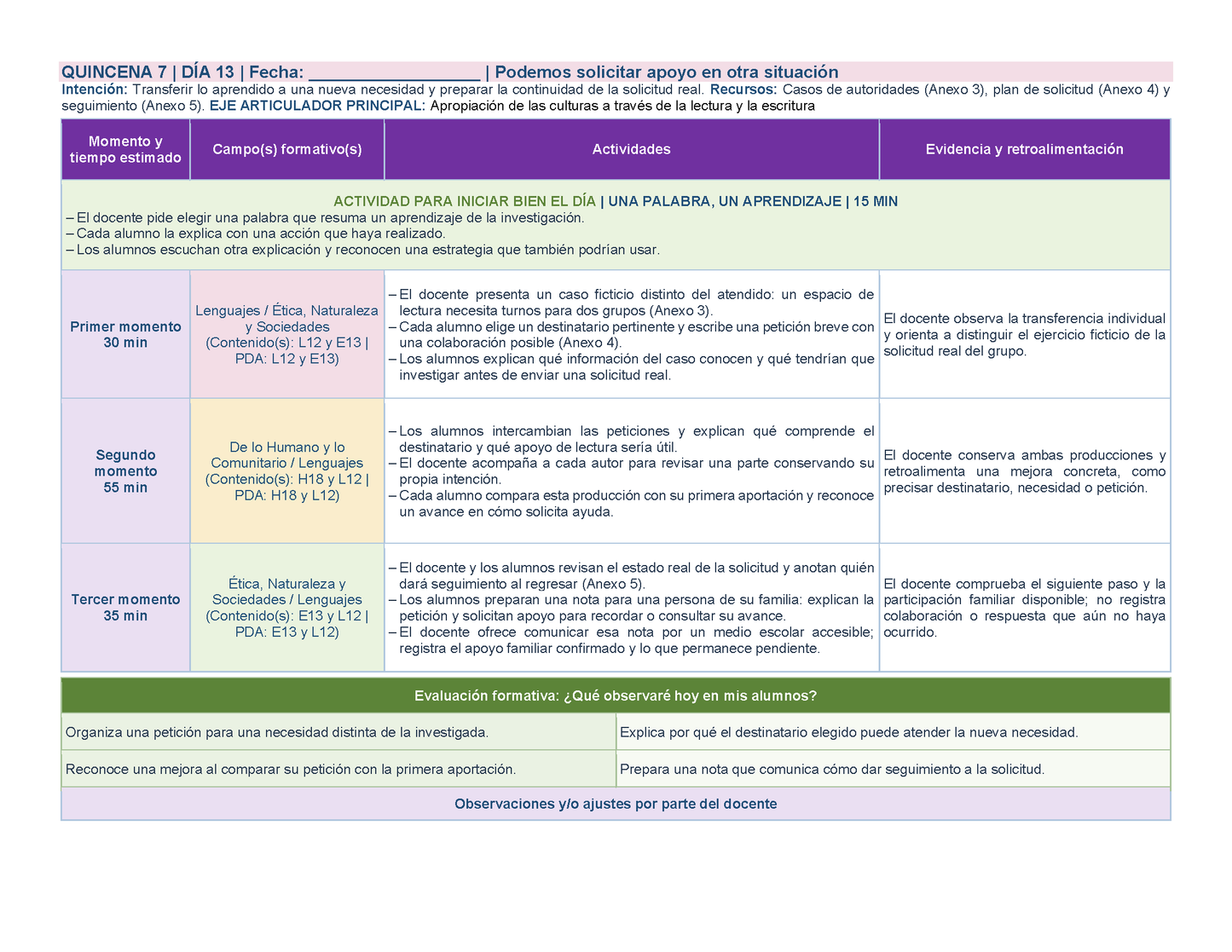 PLANEACIÓN 2° Primaria Segundo Periodo (Dic, Ene, Feb, Mar) ✏️Editable en Word
