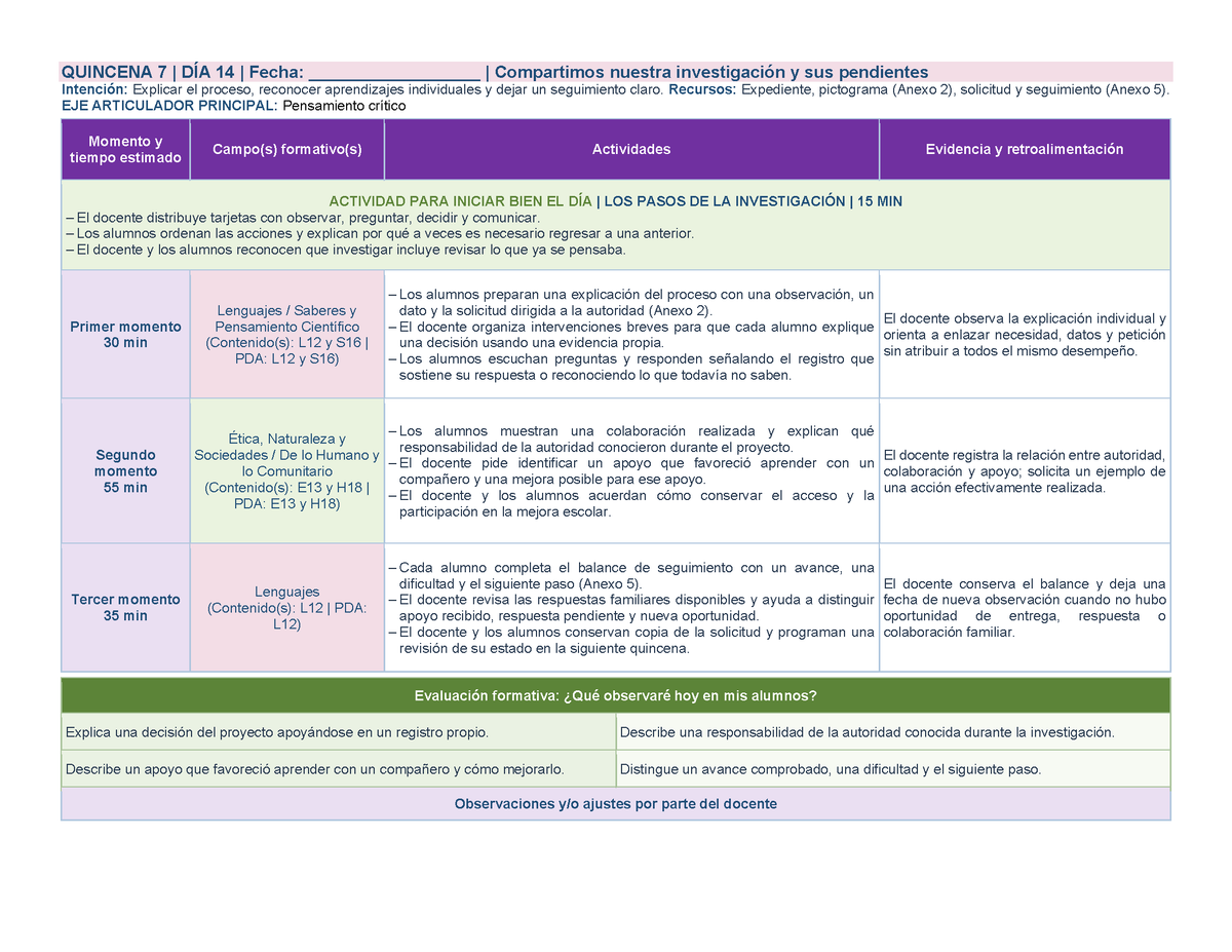 PLANEACIÓN 2° Primaria Segundo Periodo (Dic, Ene, Feb, Mar) ✏️Editable en Word
