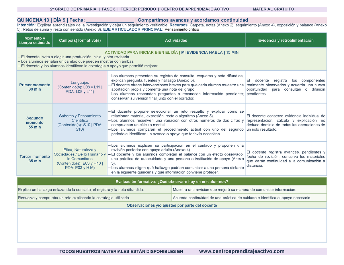 PLANEACIÓN 2° Primaria Tercer Periodo (Abr, May, Jun, Jul) en 🎁PDF