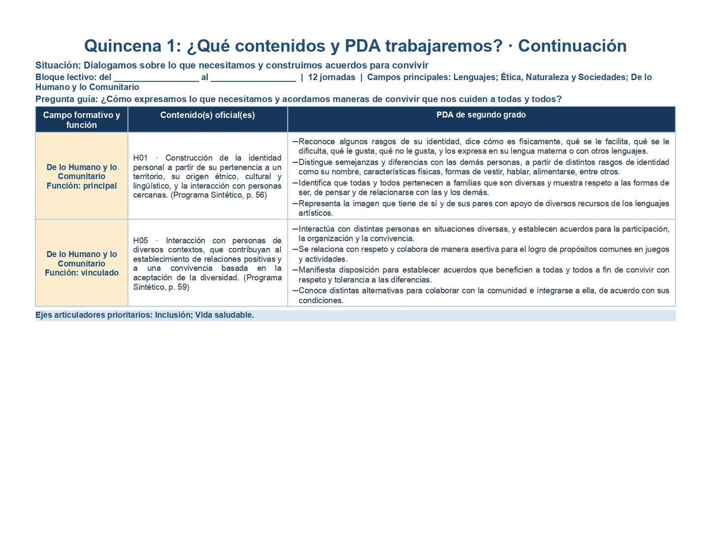 PLANEACIÓN 2° ⭐Preescolar Primer Periodo (Sep, Oct, Nov) ✏️Editable en Word
