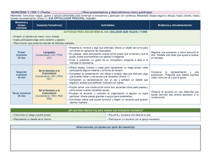 PLANEACIÓN 2° ⭐Preescolar Primer Periodo (Sep, Oct, Nov) ✏️Editable en Word