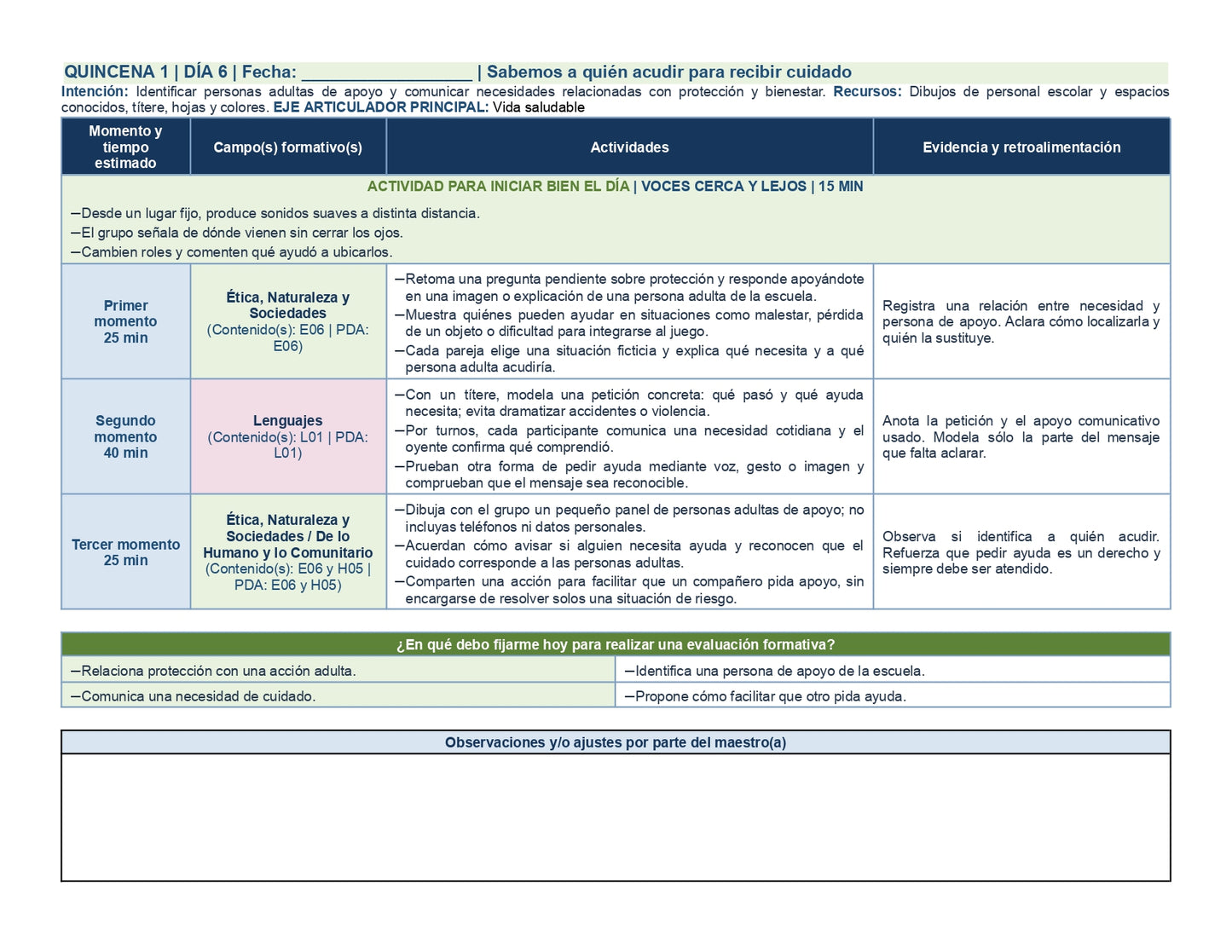 PLANEACIÓN 2° ⭐Preescolar Primer Periodo (Sep, Oct, Nov) ✏️Editable en Word