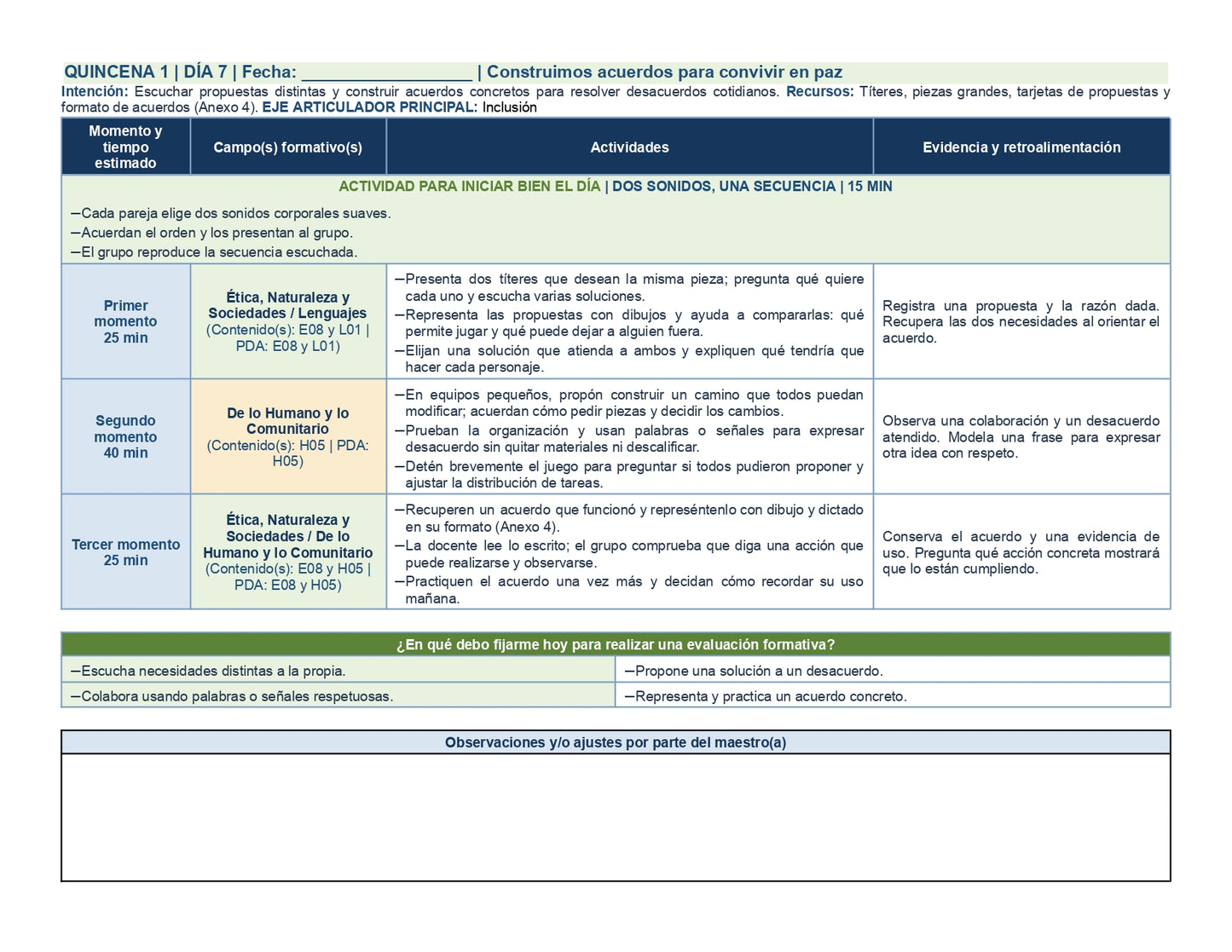 PLANEACIÓN 2° ⭐Preescolar Primer Periodo (Sep, Oct, Nov) ✏️Editable en Word