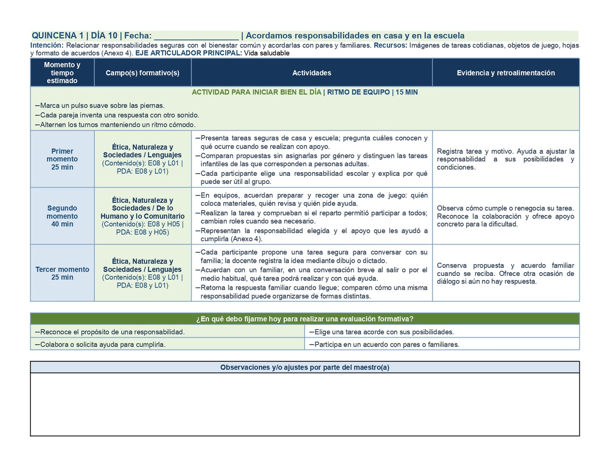 PLANEACIÓN 2° ⭐Preescolar Primer Periodo (Sep, Oct, Nov) ✏️Editable en Word