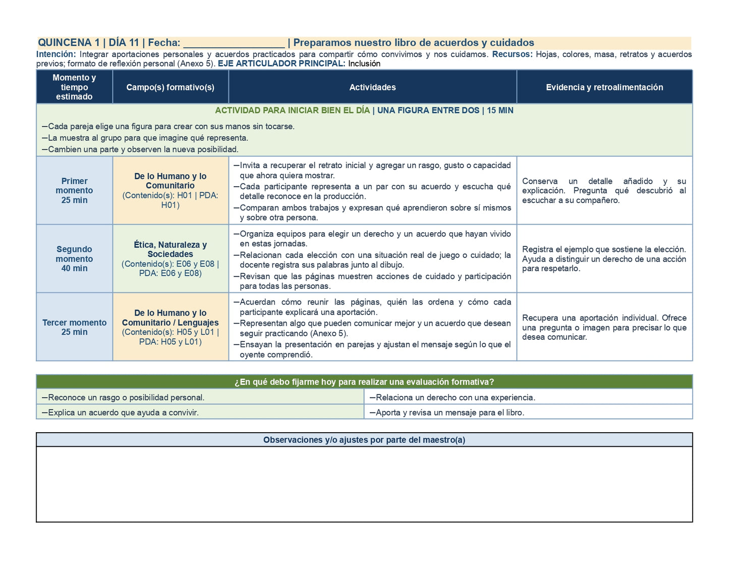 PLANEACIÓN 2° ⭐Preescolar Primer Periodo (Sep, Oct, Nov) ✏️Editable en Word