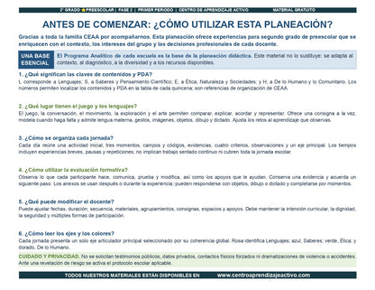 PLANEACIÓN 2° ⭐Preescolar Primer Periodo (Sep, Oct, Nov) en 🎁pdf