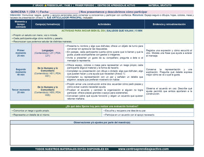 PLANEACIÓN 2° ⭐Preescolar Primer Periodo (Sep, Oct, Nov) en 🎁pdf