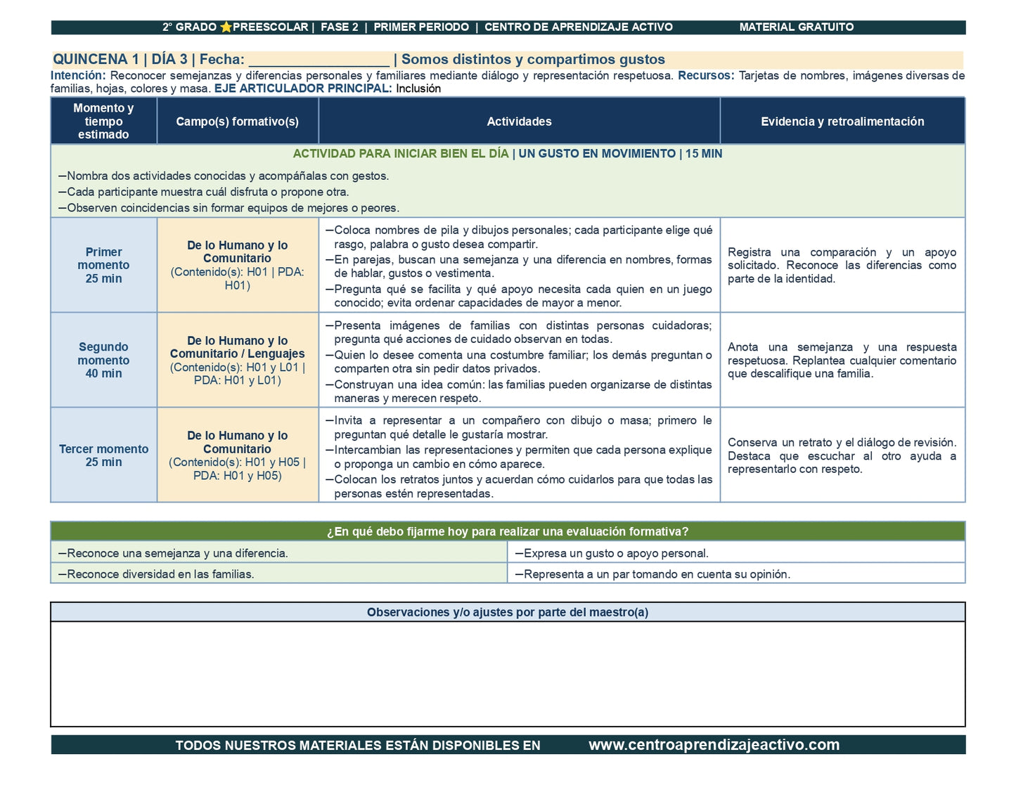 PLANEACIÓN 2° ⭐Preescolar Primer Periodo (Sep, Oct, Nov) en 🎁pdf