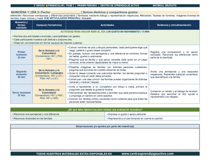 PLANEACIÓN 2° ⭐Preescolar Primer Periodo (Sep, Oct, Nov) en 🎁pdf