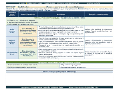 PLANEACIÓN 2° ⭐Preescolar Primer Periodo (Sep, Oct, Nov) en 🎁pdf