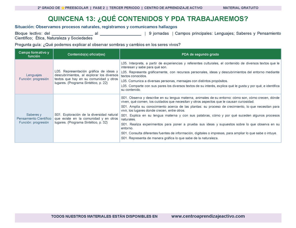 PLANEACIÓN 2° ⭐Preescolar Tercer Periodo (Abr, May, Jun, Jul) en 🎁PDF