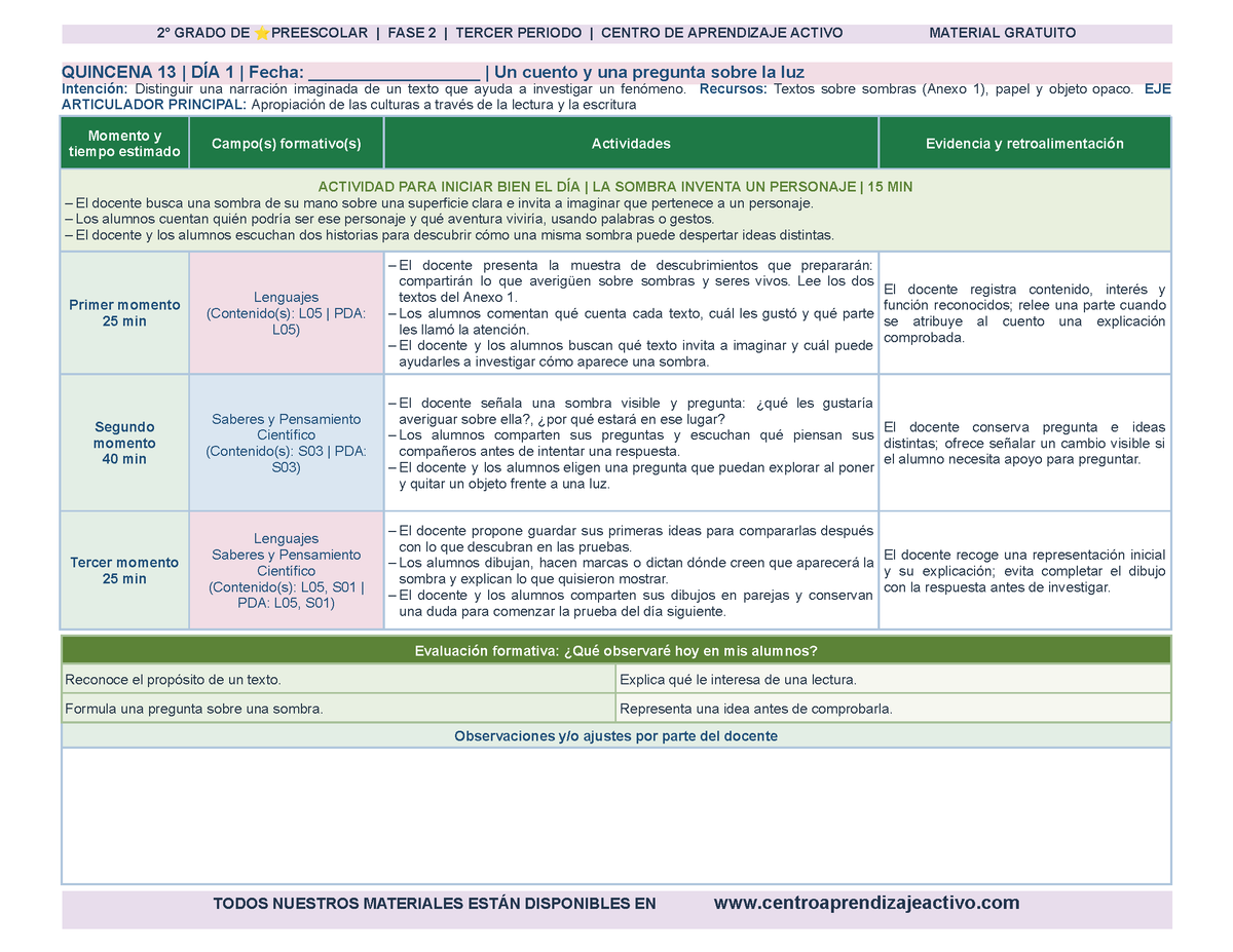 PLANEACIÓN 2° ⭐Preescolar Tercer Periodo (Abr, May, Jun, Jul) en 🎁PDF