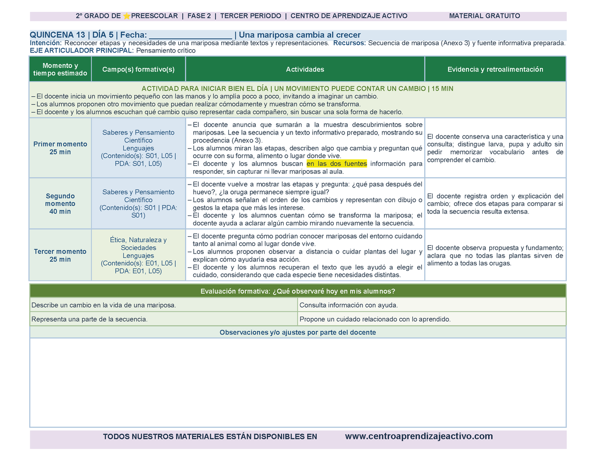 PLANEACIÓN 2° ⭐Preescolar Tercer Periodo (Abr, May, Jun, Jul) en 🎁PDF
