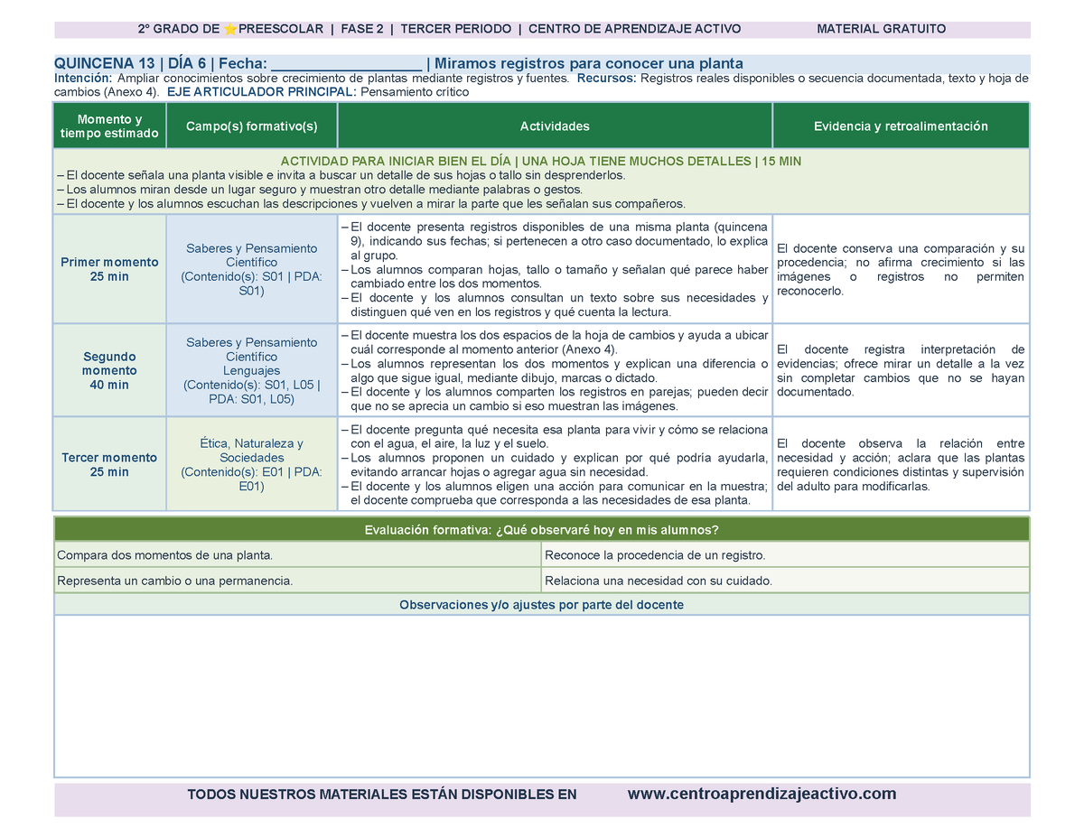 PLANEACIÓN 2° ⭐Preescolar Tercer Periodo (Abr, May, Jun, Jul) en 🎁PDF