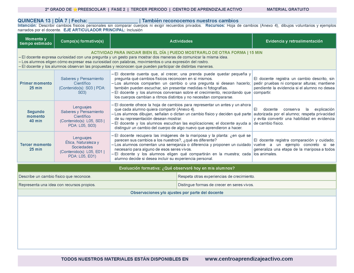 PLANEACIÓN 2° ⭐Preescolar Tercer Periodo (Abr, May, Jun, Jul) en 🎁PDF