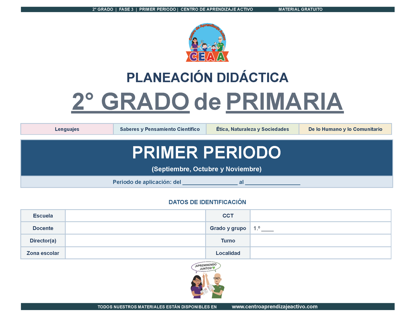PLANEACIÓN 2° Primaria Primer Periodo (Sep, Oct, Nov) en PDF