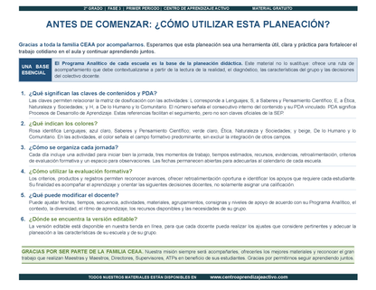PLANEACIÓN 2° Primaria Primer Periodo (Sep, Oct, Nov) en PDF