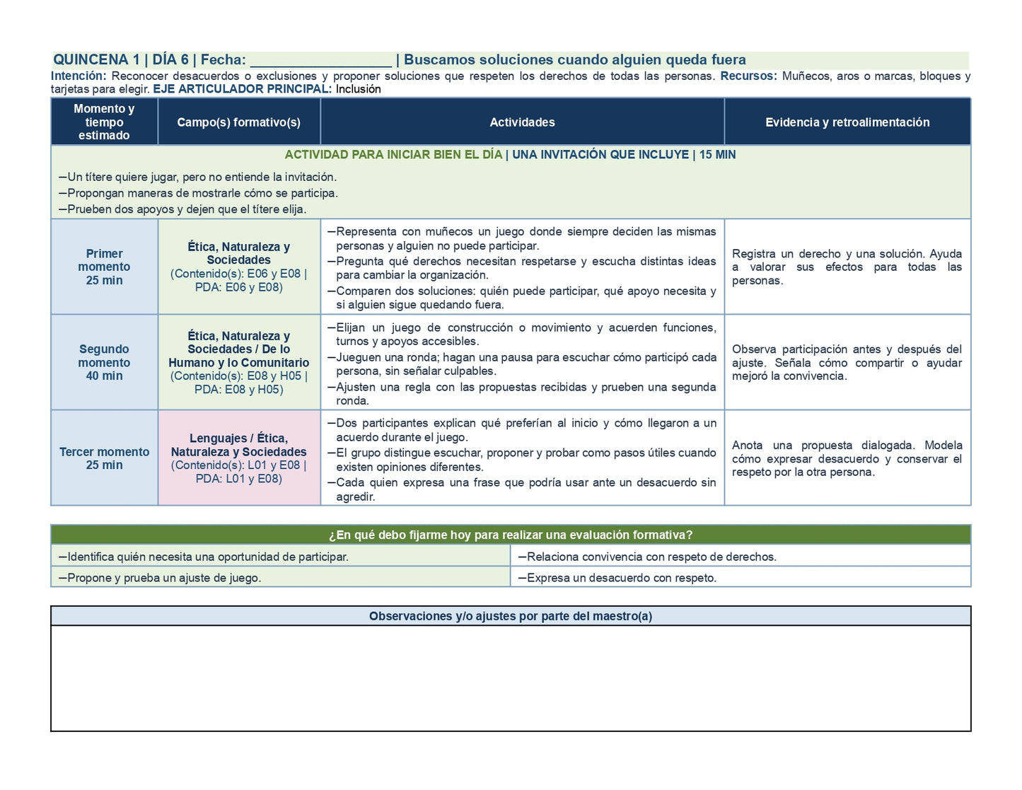 PLANEACIÓN 3° ⭐Preescolar Primer Periodo (Sep, Oct, Nov) ✏️Editable en Word