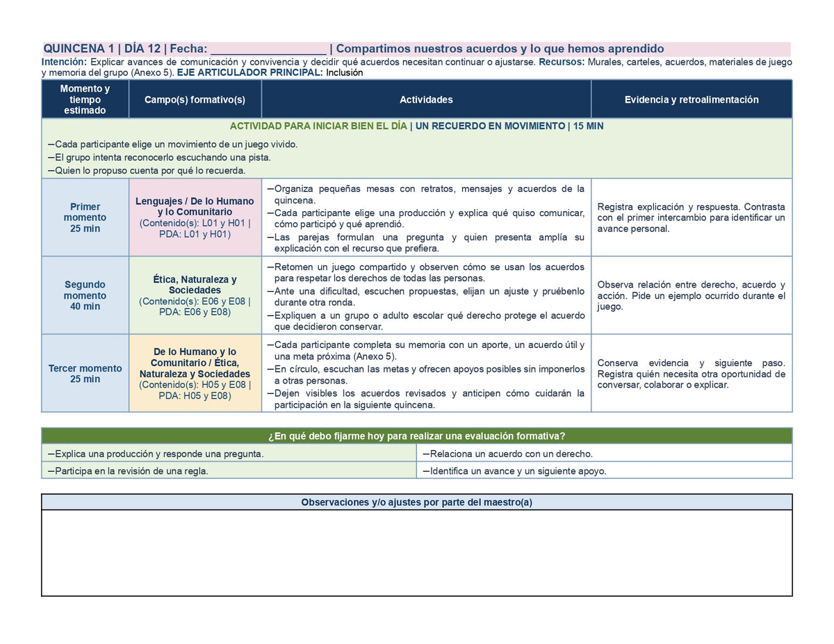 PLANEACIÓN 3° ⭐Preescolar Primer Periodo (Sep, Oct, Nov) ✏️Editable en Word