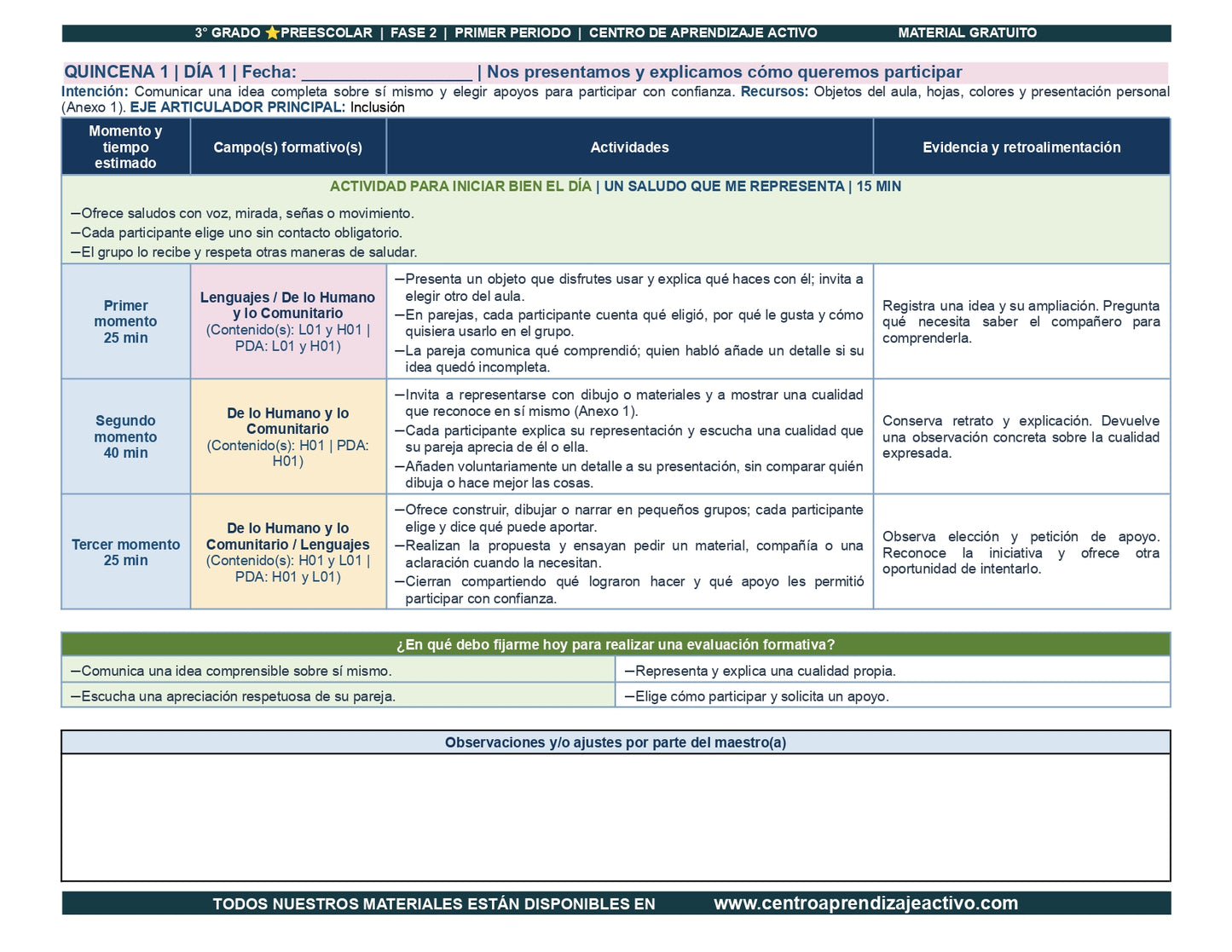 PLANEACIÓN 3° ⭐Preescolar Primer Periodo (Sep, Oct, Nov) en 🎁pdf