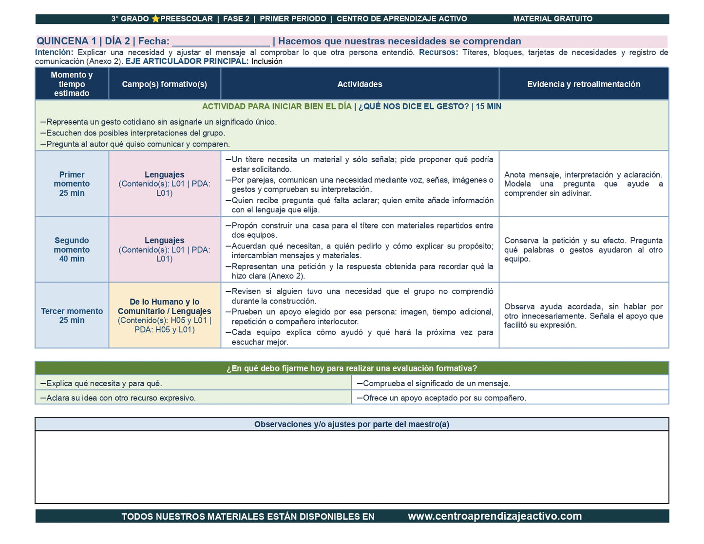 PLANEACIÓN 3° ⭐Preescolar Primer Periodo (Sep, Oct, Nov) en 🎁pdf